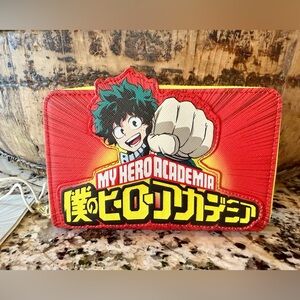 NWT Loungefly My Hero Academia Deku Punch Zip-Around Wallet